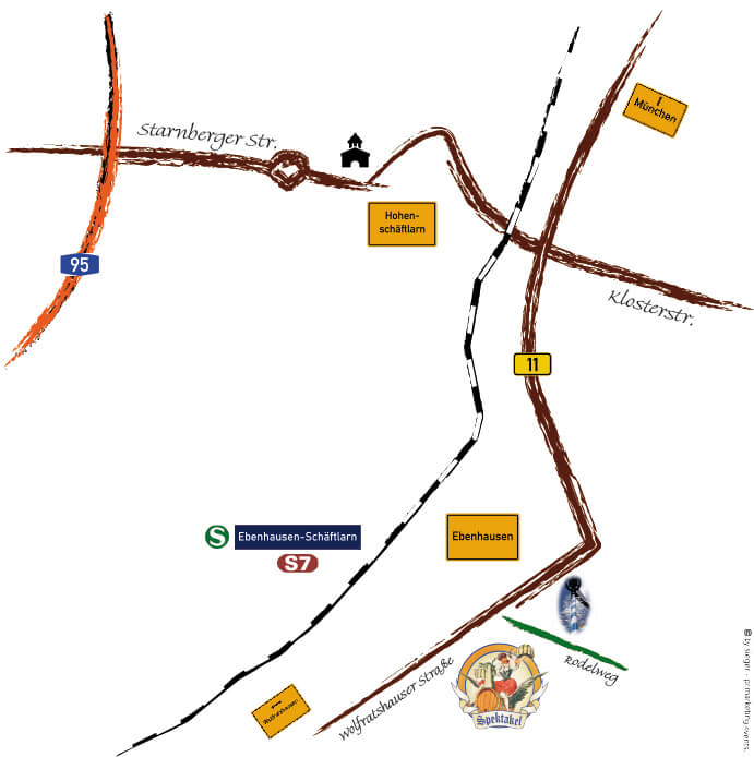 Anfahrtsbeschreibung zum Postsaal Ebenhausen - dem Spektakel!