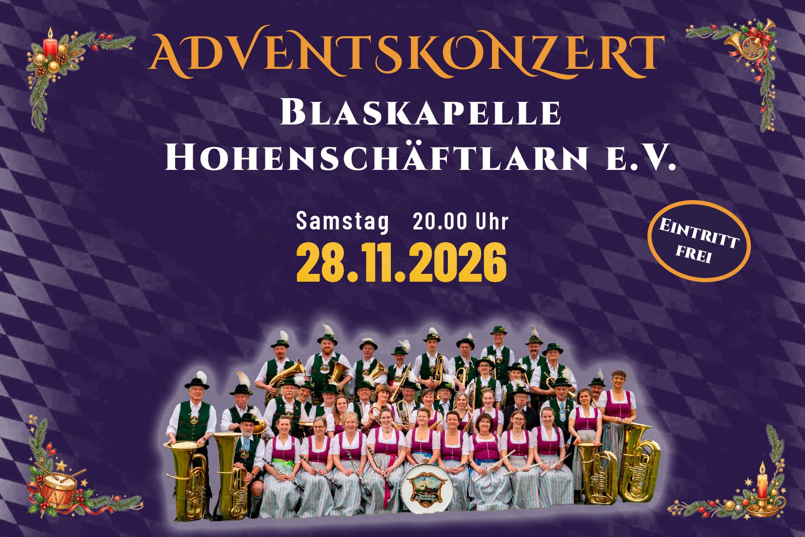 Adventskonzert Blasmusik Hohenschäftlarn im Postsaal Ebenhausen