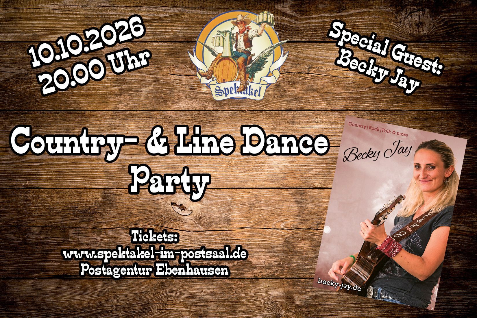 Country- und Line Dance Party - Special Guest: Becky Jay